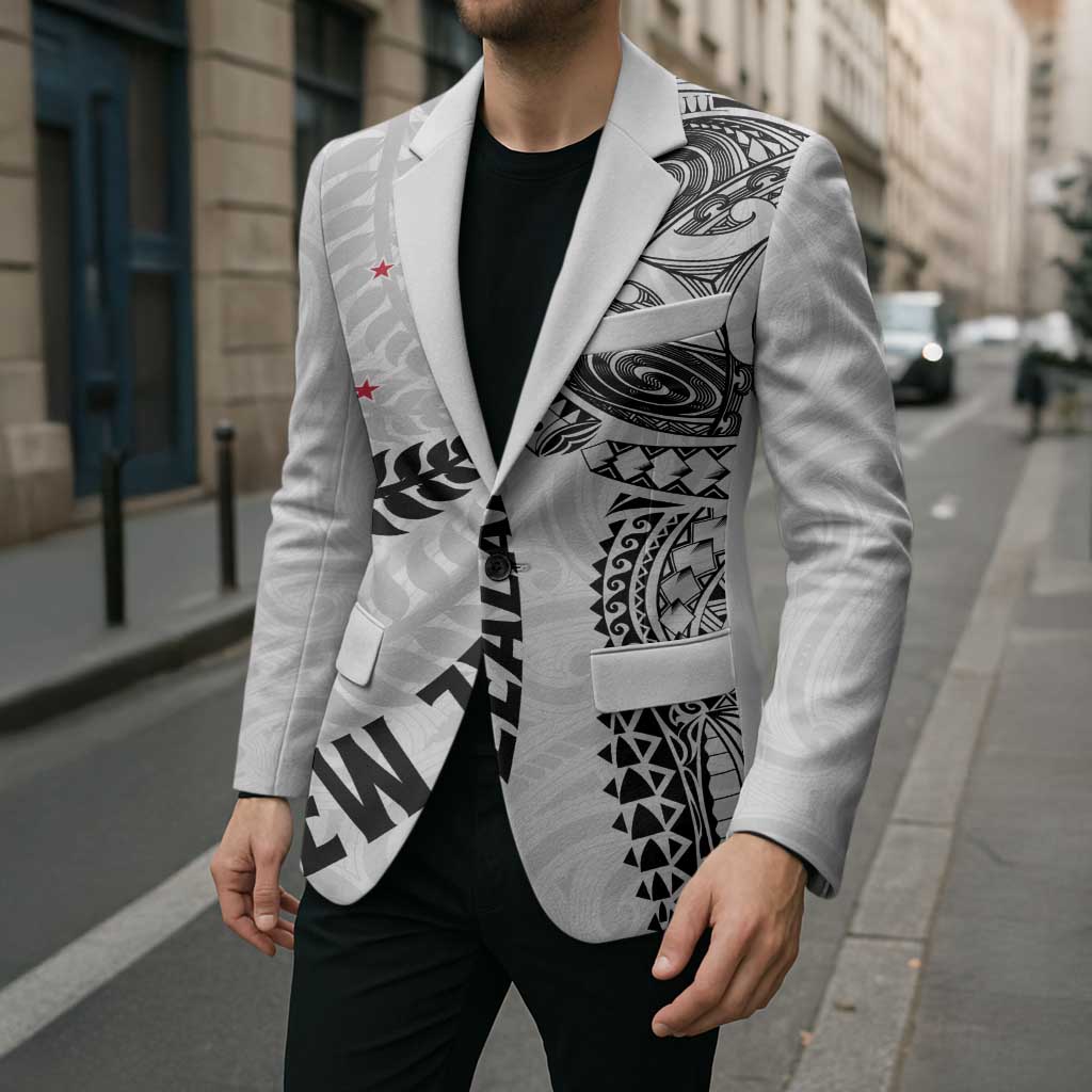 Aotearoa Volleyball Custom Blazer Silver Ferns and Maori Tribal White