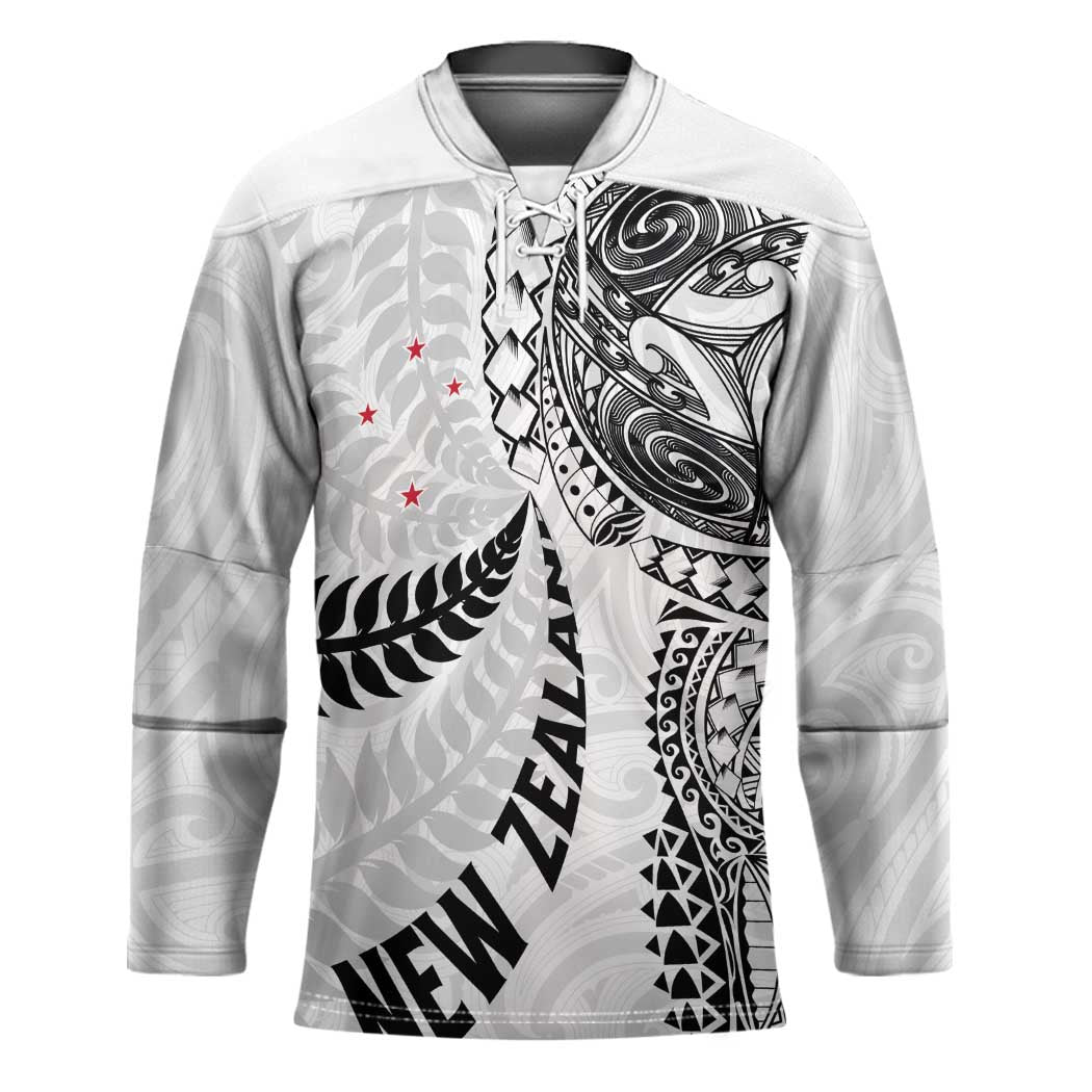 Aotearoa Volleyball Custom Hockey Jersey Silver Ferns and Maori Tribal White