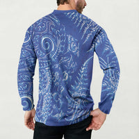 New Zealand Sea Animals Button Sweatshirt with Maori Koru Tribal Tattoo and Silver Ferns Aquatic Style LT03 - Polynesian Pride