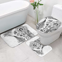 New Zealand Sea Animals Bathroom Set with Maori Koru Tribal Tattoo and Silver Ferns White Color LT03 - Polynesian Pride