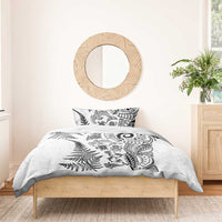 New Zealand Sea Animals Bedding Set with Maori Koru Tribal Tattoo and Silver Ferns White Color LT03 - Polynesian Pride