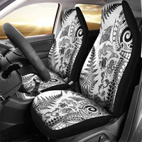 New Zealand Sea Animals Car Seat Cover with Maori Koru Tribal Tattoo and Silver Ferns White Color LT03 - Polynesian Pride