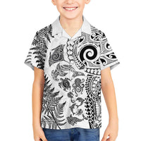 New Zealand Sea Animals Hawaiian Shirt with Maori Koru Tribal Tattoo and Silver Ferns White Color LT03 - Polynesian Pride