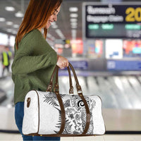 New Zealand Sea Animals Travel Bag with Maori Koru Tribal Tattoo and Silver Ferns White Color LT03 - Polynesian Pride