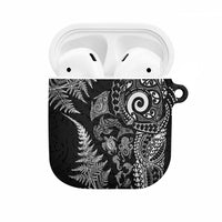 New Zealand Sea Animals AirPods Case with Maori Koru Tribal Tattoo and Silver Ferns Black Color LT03 Black - Polynesian Pride