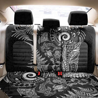 New Zealand Sea Animals Back Car Seat Cover with Maori Koru Tribal Tattoo and Silver Ferns Black Color LT03 - Polynesian Pride