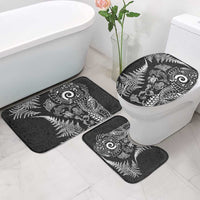 New Zealand Sea Animals Bathroom Set with Maori Koru Tribal Tattoo and Silver Ferns Black Color LT03 - Polynesian Pride