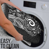 New Zealand Sea Animals Bathroom Set with Maori Koru Tribal Tattoo and Silver Ferns Black Color LT03 - Polynesian Pride