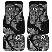 New Zealand Sea Animals Car Mats with Maori Koru Tribal Tattoo and Silver Ferns Black Color LT03 - Polynesian Pride