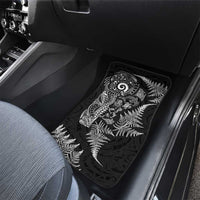 New Zealand Sea Animals Car Mats with Maori Koru Tribal Tattoo and Silver Ferns Black Color LT03 - Polynesian Pride