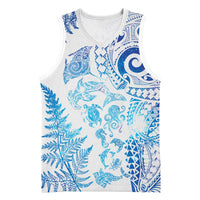 New Zealand Sea Animals Basketball Jersey with Maori Koru Tribal Tattoo and Silver Ferns Galaxy Style LT03 Unisex Multicolor - Polynesian Pride