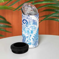 New Zealand Sea Animals 4 in 1 Can Cooler Tumbler with Maori Koru Tribal Tattoo and Silver Ferns Galaxy Style LT03 - Polynesian Pride