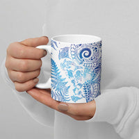 New Zealand Sea Animals Ceramic Mug with Maori Koru Tribal Tattoo and Silver Ferns Galaxy Style LT03 - Polynesian Pride