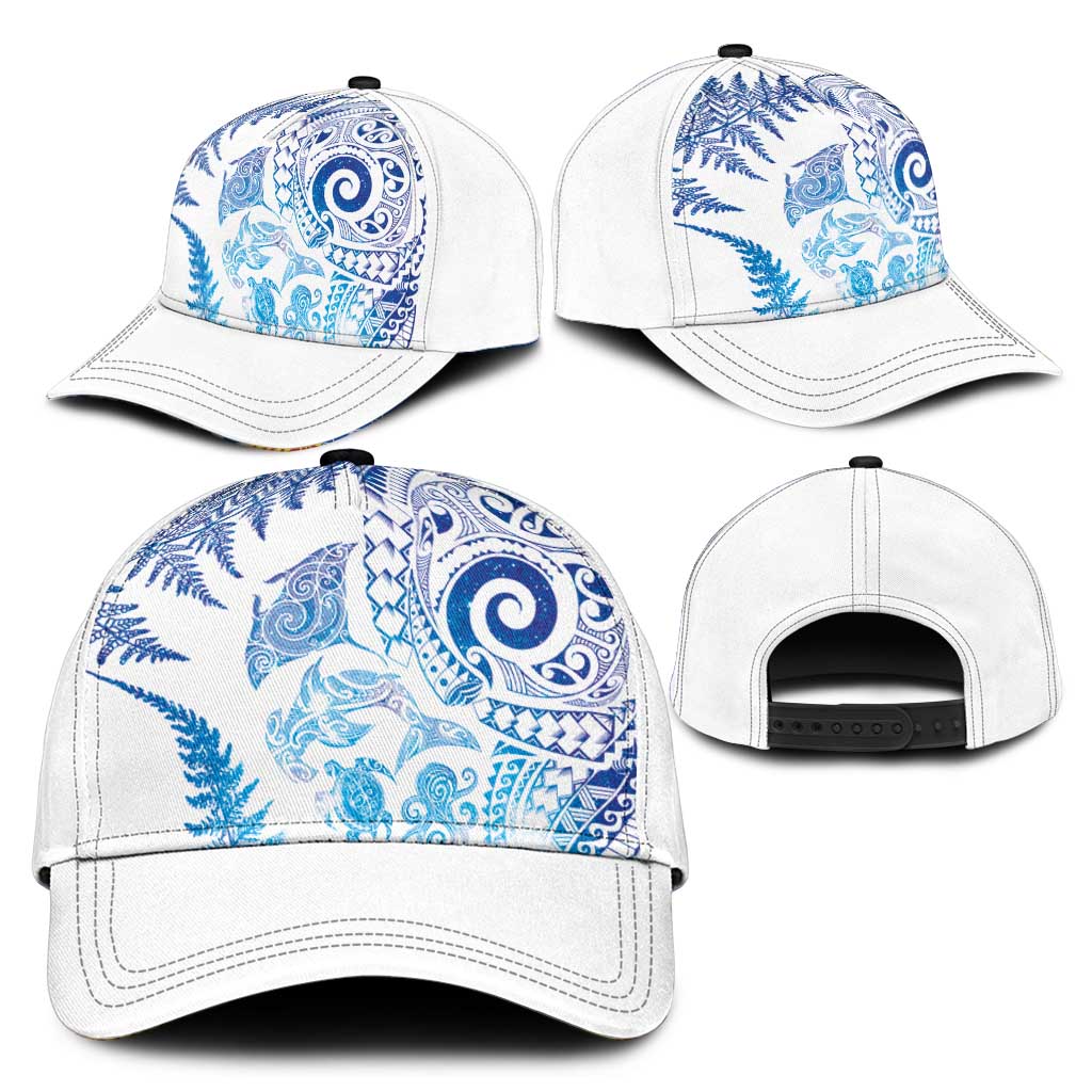New Zealand Sea Animals Classic Cap with Maori Koru Tribal Tattoo and Silver Ferns Galaxy Style LT03 - Polynesian Pride
