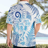 New Zealand Sea Animals Hawaiian Shirt with Maori Koru Tribal Tattoo and Silver Ferns Galaxy Style LT03 - Polynesian Pride