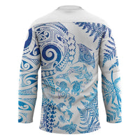 New Zealand Sea Animals Hockey Jersey with Maori Koru Tribal Tattoo and Silver Ferns Galaxy Style LT03 - Polynesian Pride