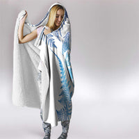 New Zealand Sea Animals Hooded Blanket with Maori Koru Tribal Tattoo and Silver Ferns Galaxy Style LT03 - Polynesian Pride
