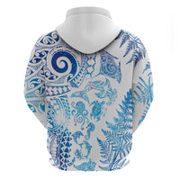 New Zealand Sea Animals Hoodie with Maori Koru Tribal Tattoo and Silver Ferns Galaxy Style LT03 - Polynesian Pride