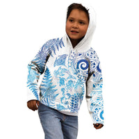 New Zealand Sea Animals Kid Hoodie with Maori Koru Tribal Tattoo and Silver Ferns Galaxy Style LT03 - Polynesian Pride