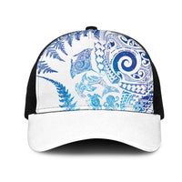 New Zealand Sea Animals Mesh Trucker Cap with Maori Koru Tribal Tattoo and Silver Ferns Galaxy Style LT03 One Size Black Multicolor - Polynesian Pride