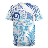 New Zealand Sea Animals Rugby Jersey with Maori Koru Tribal Tattoo and Silver Ferns Galaxy Style LT03 - Polynesian Pride