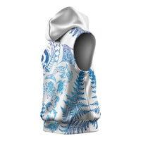New Zealand Sea Animals Sleeveless Hoodie with Maori Koru Tribal Tattoo and Silver Ferns Galaxy Style LT03 - Polynesian Pride