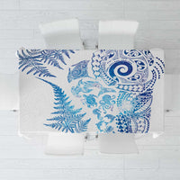 New Zealand Sea Animals Tablecloth with Maori Koru Tribal Tattoo and Silver Ferns Galaxy Style LT03 Multicolor - Polynesian Pride