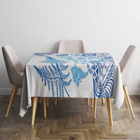 New Zealand Sea Animals Tablecloth with Maori Koru Tribal Tattoo and Silver Ferns Galaxy Style LT03 - Polynesian Pride