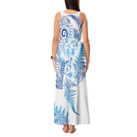 New Zealand Sea Animals Tank Maxi Dress with Maori Koru Tribal Tattoo and Silver Ferns Galaxy Style LT03 - Polynesian Pride