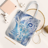 New Zealand Sea Animals Tote Bag with Maori Koru Tribal Tattoo and Silver Ferns Galaxy Style LT03 White Strap One Size Multicolor - Polynesian Pride