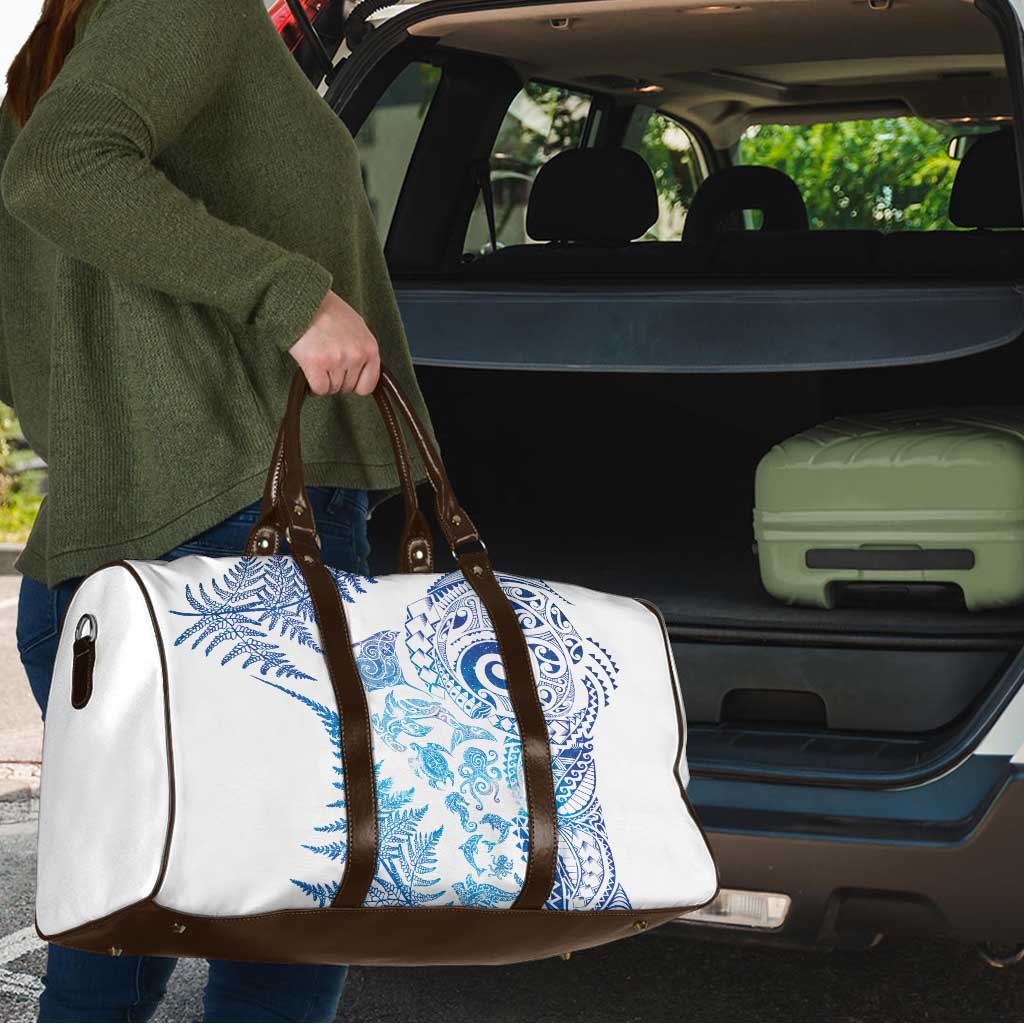 New Zealand Sea Animals Travel Bag with Maori Koru Tribal Tattoo and Silver Ferns Galaxy Style LT03 - Polynesian Pride