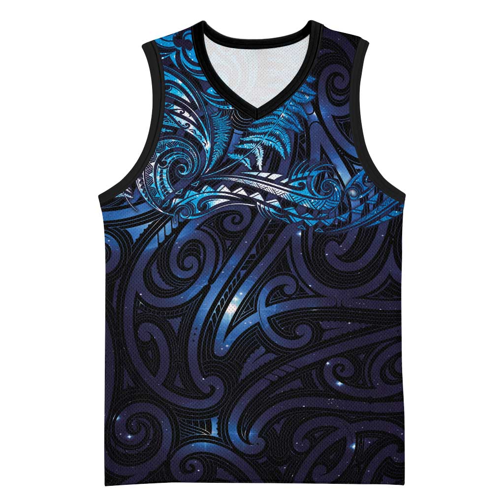 New Zealand New Year-Matariki Basketball Jersey Aotearoa Maori Tattoo Galaxy Sky LT03 Unisex Multicolor - Polynesian Pride