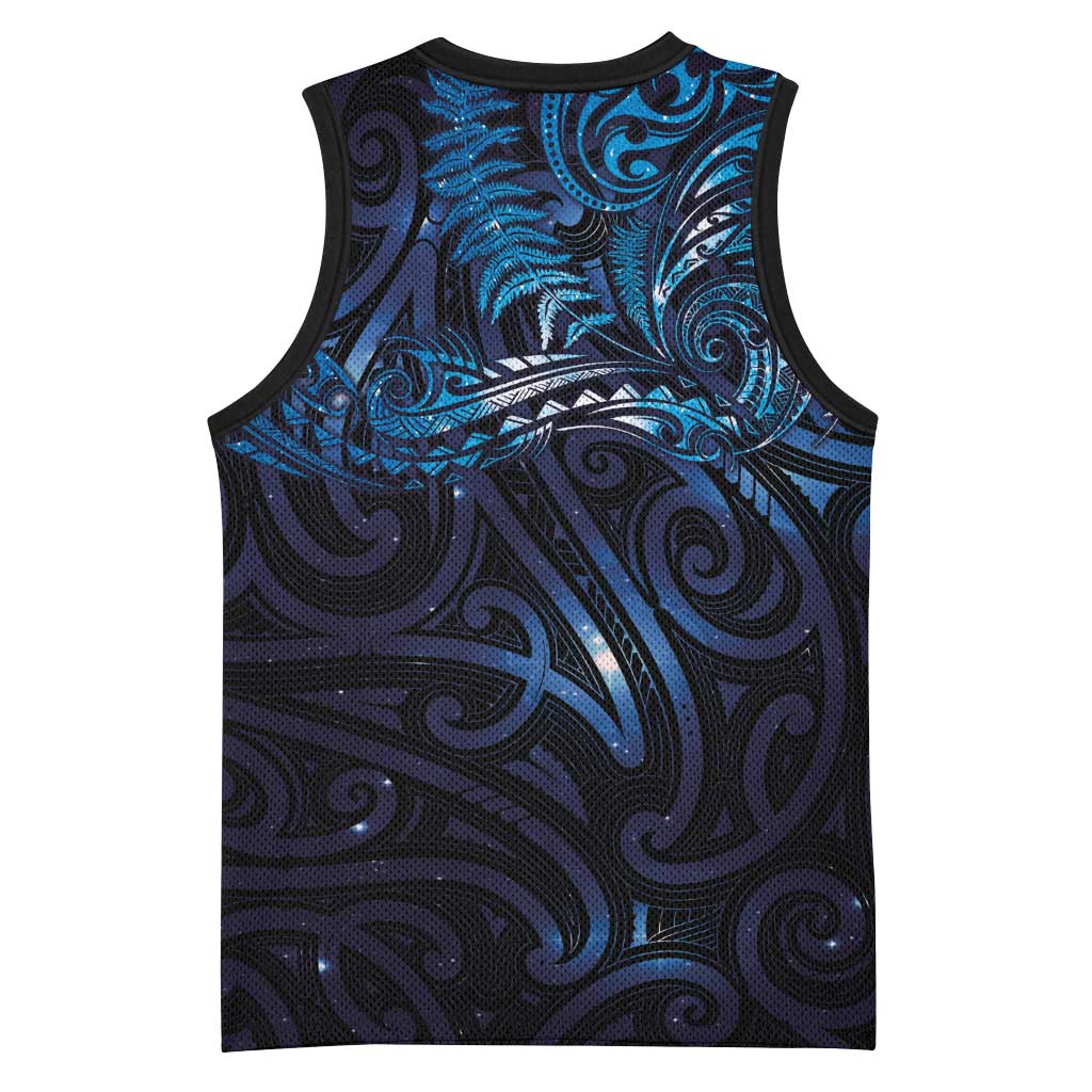 New Zealand New Year-Matariki Basketball Jersey Aotearoa Maori Tattoo Galaxy Sky LT03 - Polynesian Pride
