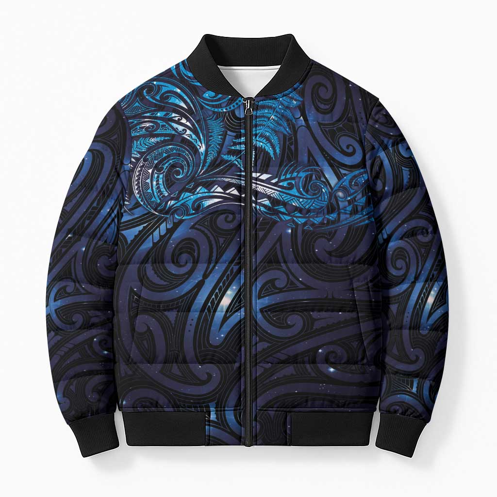 New Zealand New Year-Matariki Bomber Puffer Jacket Aotearoa Maori Tattoo Galaxy Sky