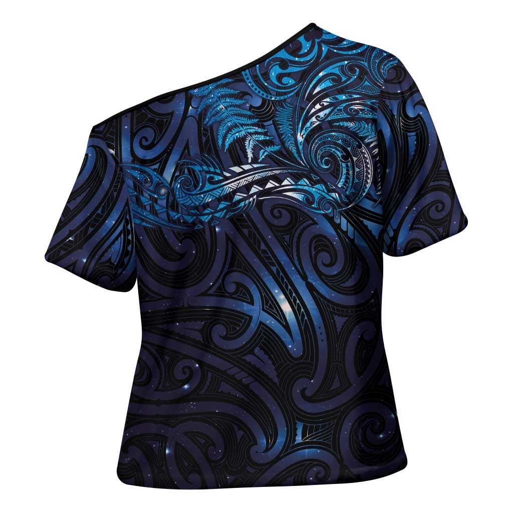New Zealand New Year-Matariki Cross Shoulder Shirt Aotearoa Maori Tattoo Galaxy Sky LT03 - Polynesian Pride