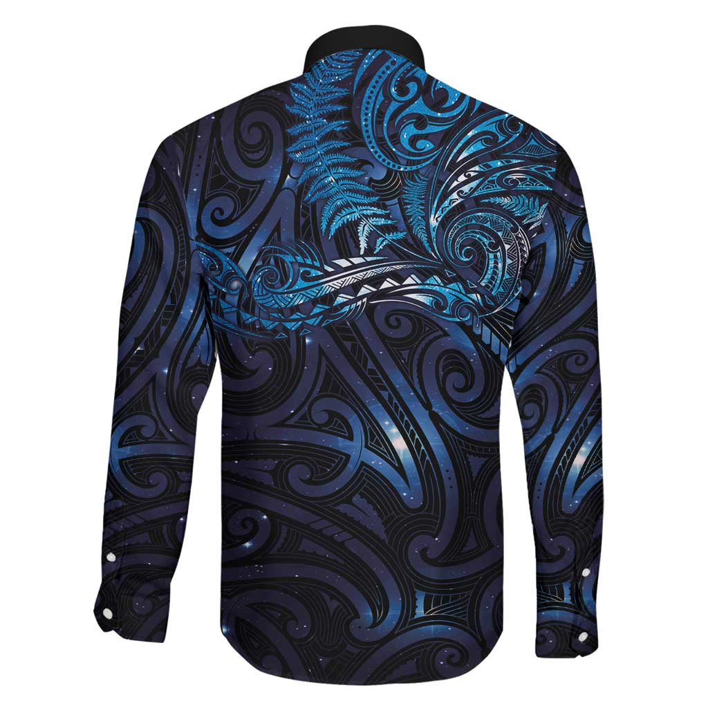 New Zealand New Year-Matariki Family Matching Off The Shoulder Long Sleeve Dress and Hawaiian Shirt Aotearoa Maori Tattoo Galaxy Sky LT03 - Polynesian Pride