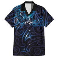 New Zealand New Year-Matariki Family Matching Off Shoulder Maxi Dress and Hawaiian Shirt Aotearoa Maori Tattoo Galaxy Sky LT03 Dad's Shirt - Short Sleeve Multicolor - Polynesian Pride
