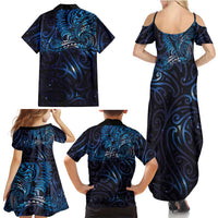 New Zealand New Year-Matariki Family Matching Summer Maxi Dress and Hawaiian Shirt Aotearoa Maori Tattoo Galaxy Sky LT03 - Polynesian Pride