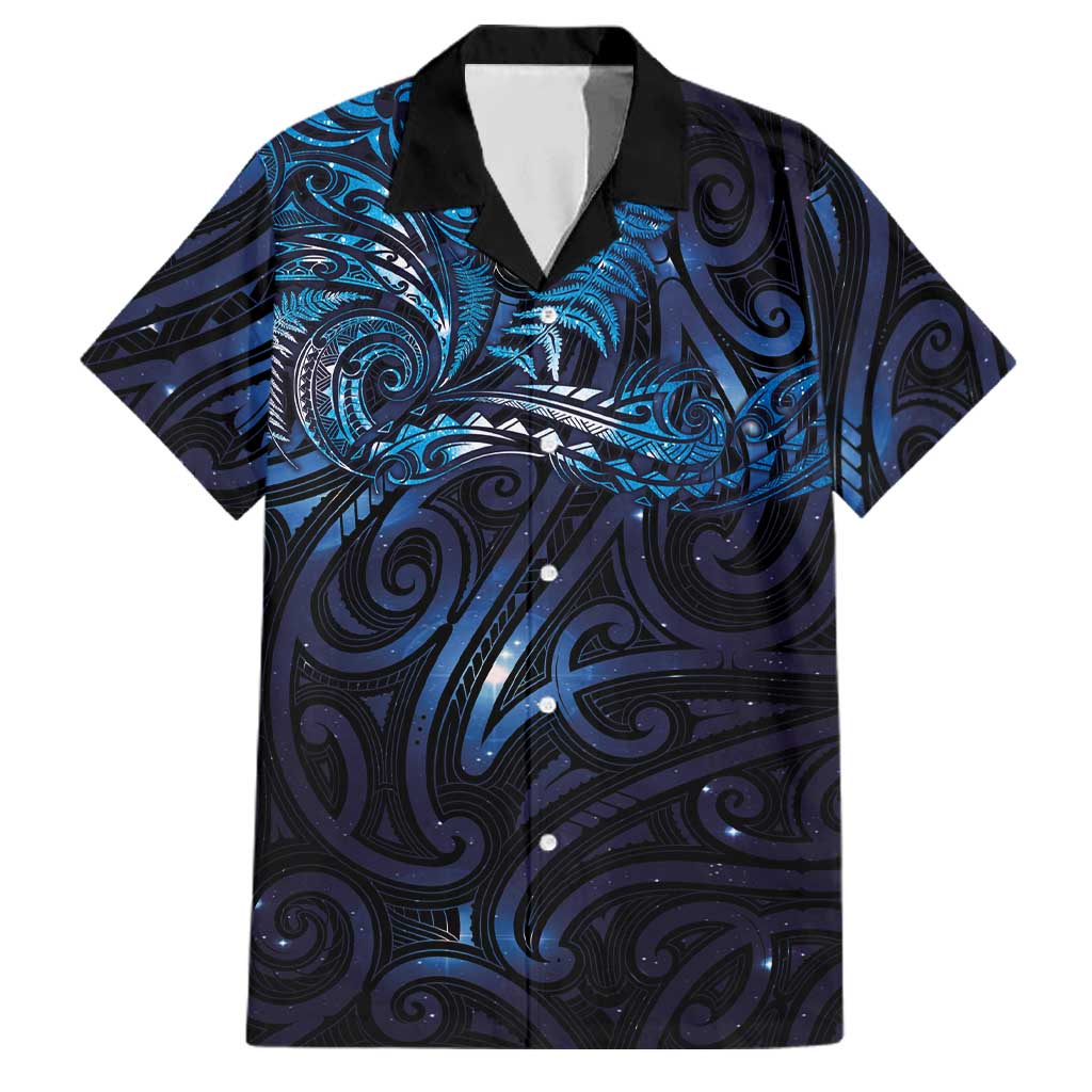 New Zealand New Year-Matariki Family Matching Summer Maxi Dress and Hawaiian Shirt Aotearoa Maori Tattoo Galaxy Sky LT03 Dad's Shirt - Short Sleeve Multicolor - Polynesian Pride