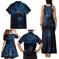 New Zealand New Year-Matariki Family Matching Tank Maxi Dress and Hawaiian Shirt Aotearoa Maori Tattoo Galaxy Sky LT03 - Polynesian Pride