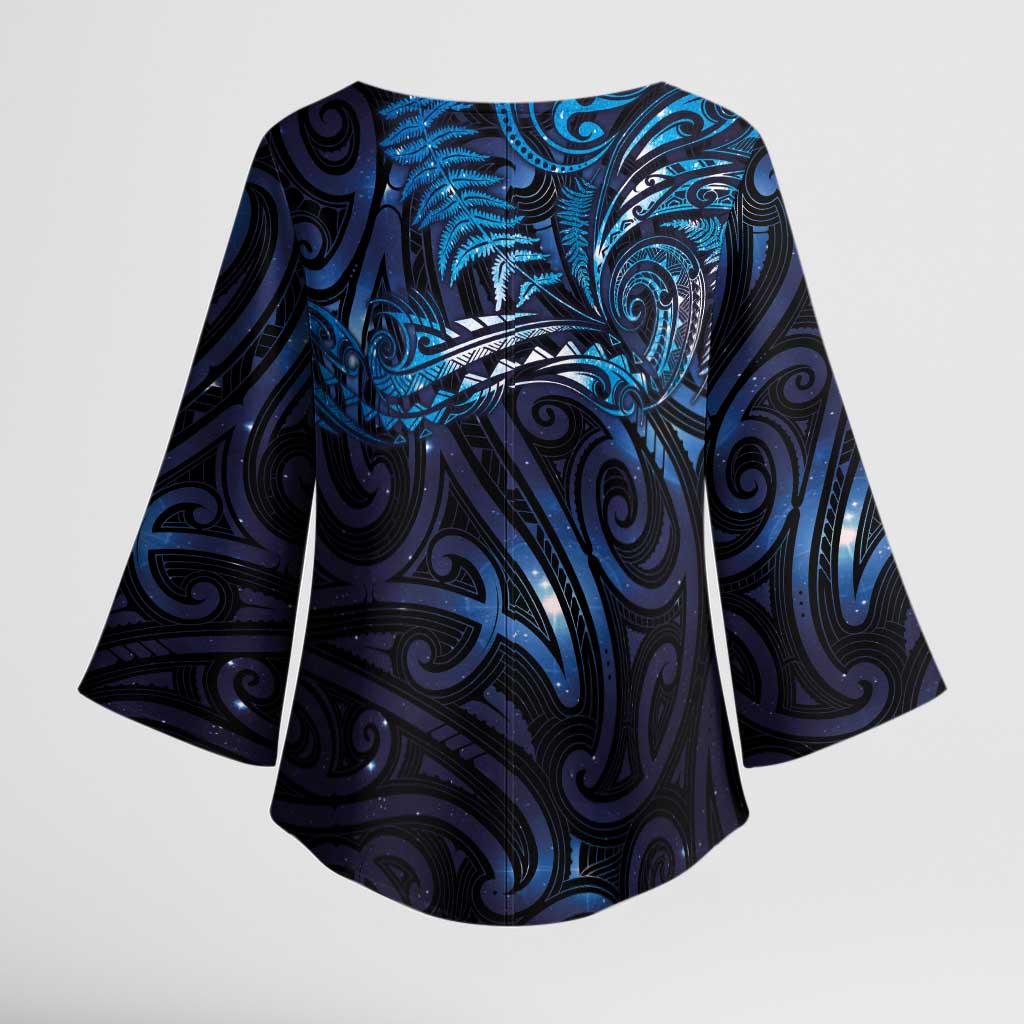 New Zealand New Year-Matariki Kimono Sleeve Blouse Aotearoa Maori Tattoo Galaxy Sky LT03 - Polynesian Pride