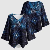 New Zealand New Year-Matariki Kimono Sleeve Blouse Aotearoa Maori Tattoo Galaxy Sky LT03 - Polynesian Pride