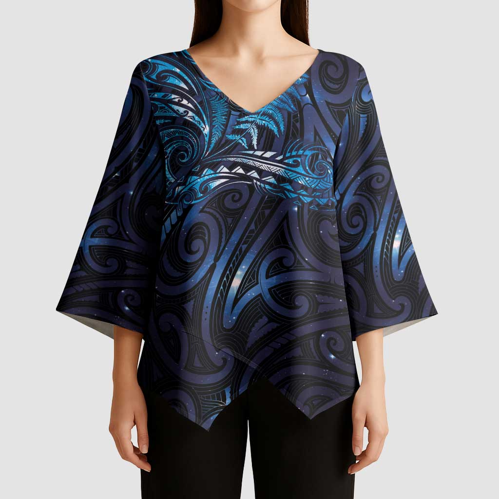 New Zealand New Year-Matariki Kimono Sleeve Blouse Aotearoa Maori Tattoo Galaxy Sky LT03 - Polynesian Pride