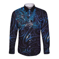 New Zealand New Year-Matariki Long Sleeve Button Shirt Aotearoa Maori Tattoo Galaxy Sky LT03 Unisex Multicolor - Polynesian Pride
