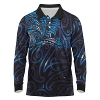 New Zealand New Year-Matariki Long Sleeve Polo Shirt Aotearoa Maori Tattoo Galaxy Sky LT03 Multicolor - Polynesian Pride