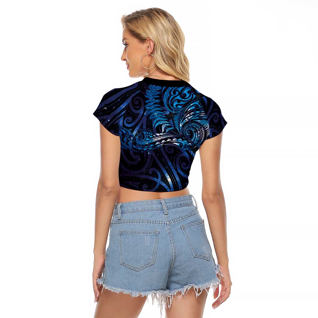 New Zealand New Year-Matariki Raglan Cropped T Shirt Aotearoa Maori Tattoo Galaxy Sky LT03 - Polynesian Pride