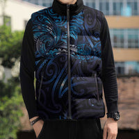 New Zealand New Year-Matariki Sleeveless Puffer Jacket Aotearoa Maori Tattoo Galaxy Sky