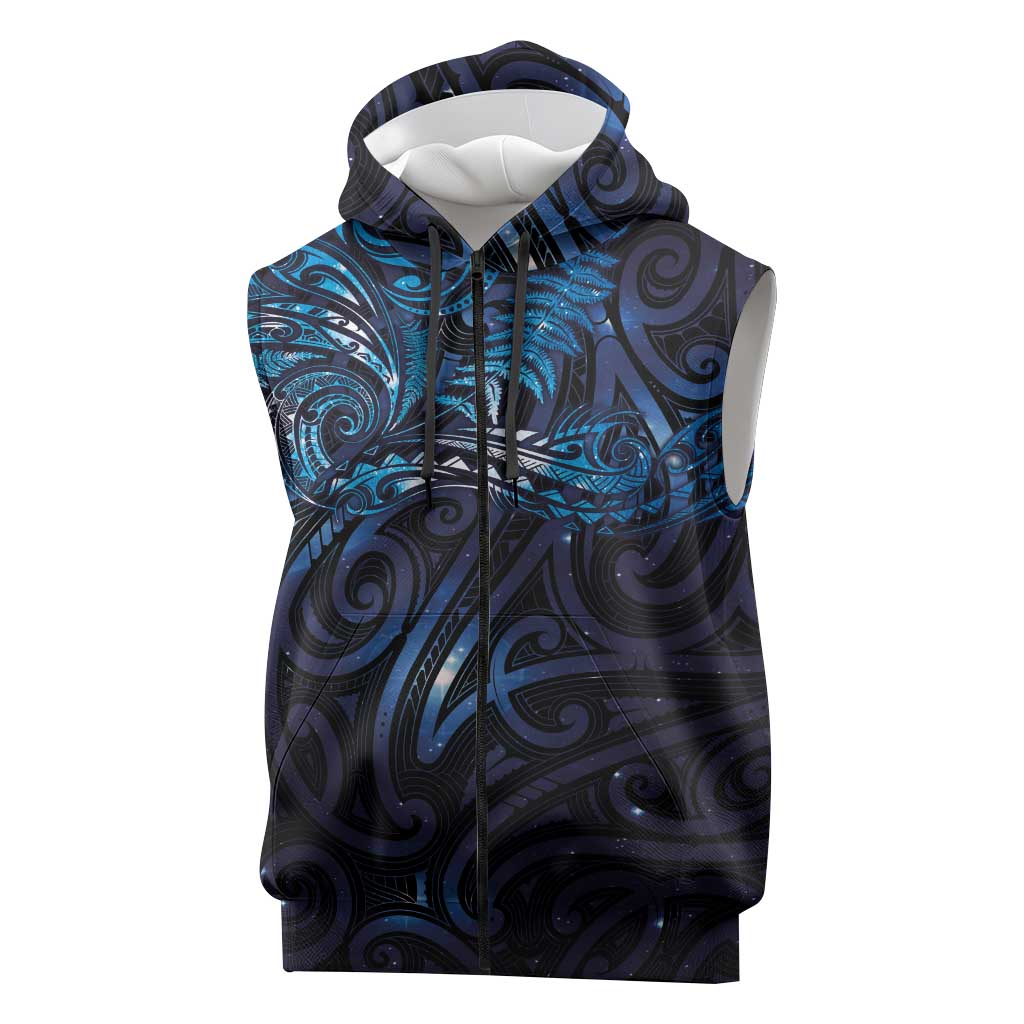 New Zealand New Year-Matariki Sleeveless Zip Hoodie Aotearoa Maori Tattoo Galaxy Sky LT03 Multicolor - Polynesian Pride