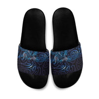New Zealand New Year-Matariki Slide Sandals Aotearoa Maori Tattoo Galaxy Sky
