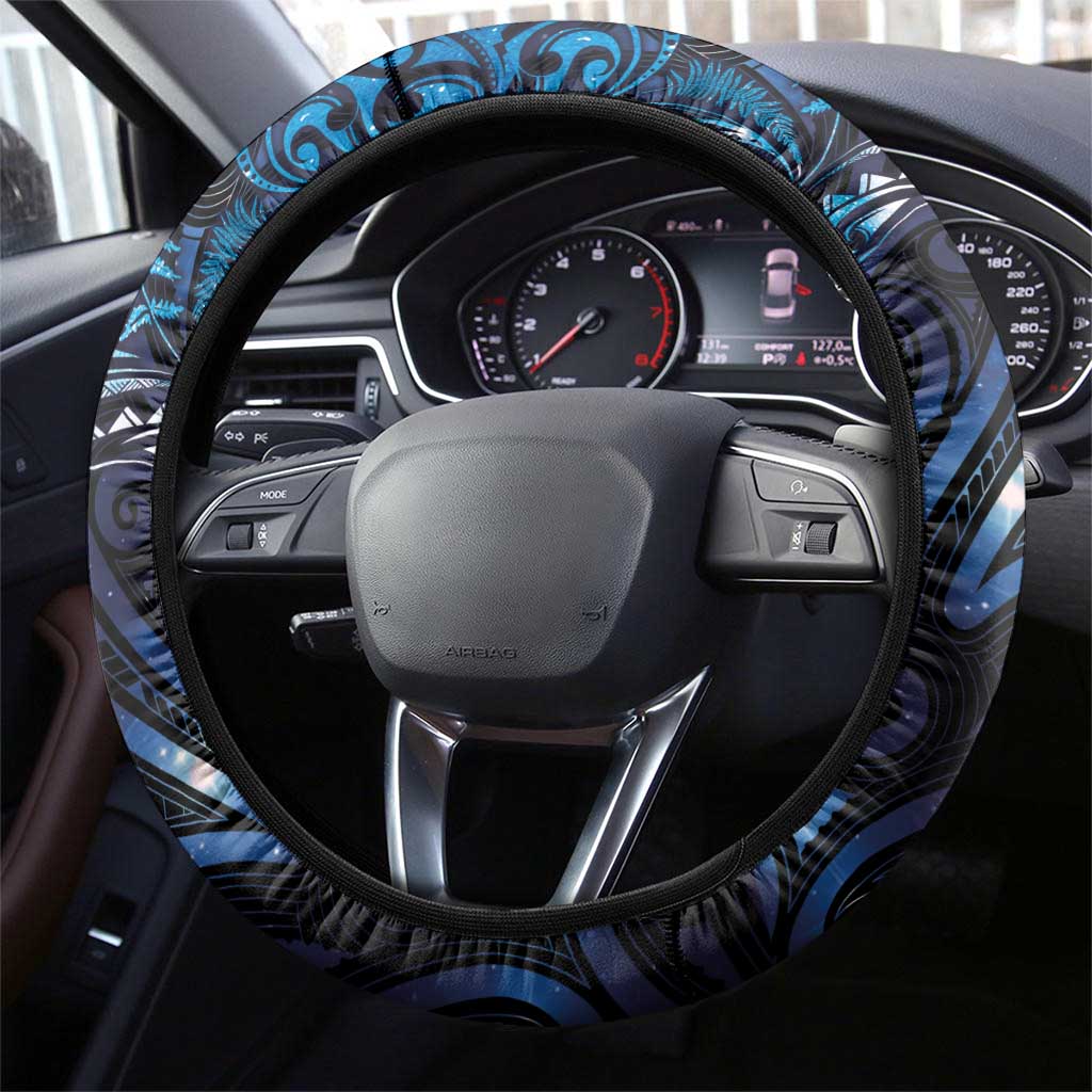 New Zealand New Year-Matariki Steering Wheel Cover Aotearoa Maori Tattoo Galaxy Sky LT03 - Polynesian Pride
